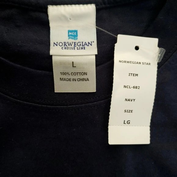 NORWEGIAN CRUISE LINE Star T-SHIRT Navy NWT- SIZE L - Picture 9 of 10